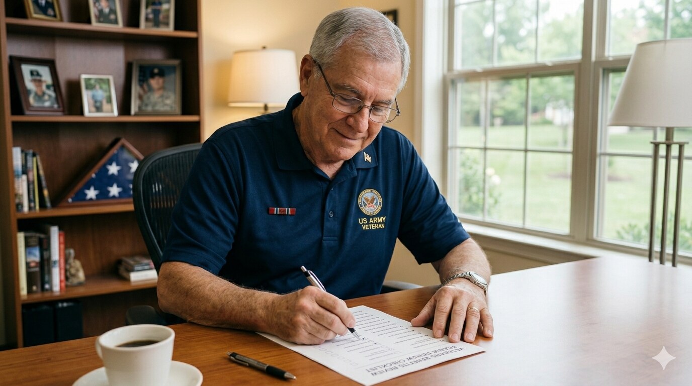 Illustration for A Calm Checklist for Veterans Benefits Reviews